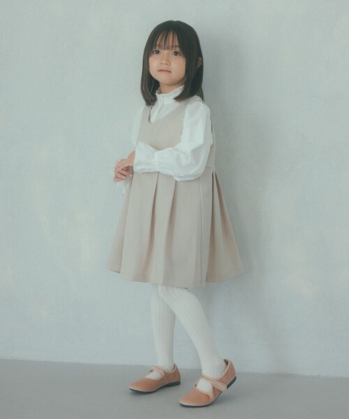 green label relaxing（グリーンレーベルリラクシング）の「スタンドカラー フリルリボン ブラウス/ キッズ 110cm-130cm（シャツ/ブラウス・キッズ・オフホワイト・130cm/120cm/110cm）」の5枚目の写真