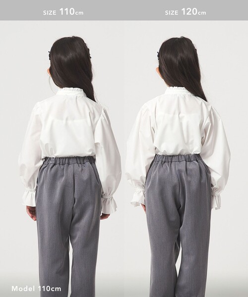 green label relaxing（グリーンレーベルリラクシング）の「スタンドカラー フリルリボン ブラウス/ キッズ 110cm-130cm（シャツ/ブラウス・キッズ・オフホワイト・130cm/120cm/110cm）」の11枚目の写真