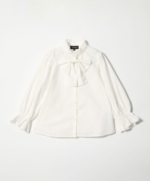 green label relaxing（グリーンレーベルリラクシング）の「スタンドカラー フリルリボン ブラウス/ キッズ 110cm-130cm（シャツ/ブラウス・キッズ・オフホワイト・130cm/120cm/110cm）」の12枚目の写真