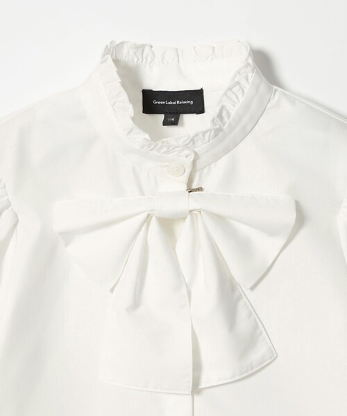 green label relaxing（グリーンレーベルリラクシング）の「スタンドカラー フリルリボン ブラウス/ キッズ 110cm-130cm（シャツ/ブラウス・キッズ・オフホワイト・130cm/120cm/110cm）」の14枚目の写真