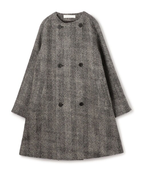 GALERIE VIE(ギャルリー ヴィー)の「ワイドヘリンボーン カラーレストレンチコート(ノーカラーコート・レディース・ブラック系その他・FREE)」の1枚目の写真