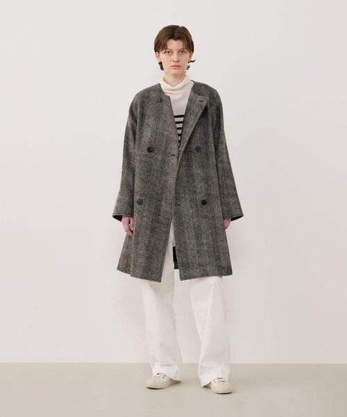 GALERIE VIE(ギャルリー ヴィー)の「ワイドヘリンボーン カラーレストレンチコート(ノーカラーコート・レディース・ブラック系その他・FREE)」の2枚目の写真