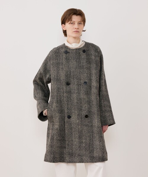 GALERIE VIE(ギャルリー ヴィー)の「ワイドヘリンボーン カラーレストレンチコート(ノーカラーコート・レディース・ブラック系その他・FREE)」の3枚目の写真