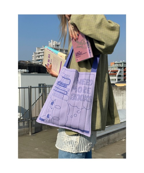 KNT365(ケイエヌティサンロクゴ)の「Knitty HS LOVESOUP(トートバッグ・レディース・イエロー/パープル/ライトグリーン・FREE)」の8枚目の写真