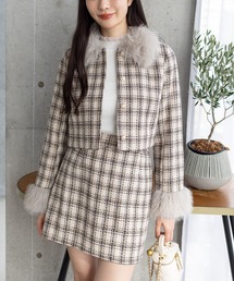 clear | ファー付きツイードジャケット(セット可)[大人 フェミニン 上品]≪AW新作≫(その他アウター)