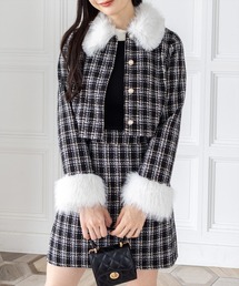 clear | ファー付きツイードジャケット(セット可)[大人 フェミニン 上品]≪AW新作≫(その他アウター)