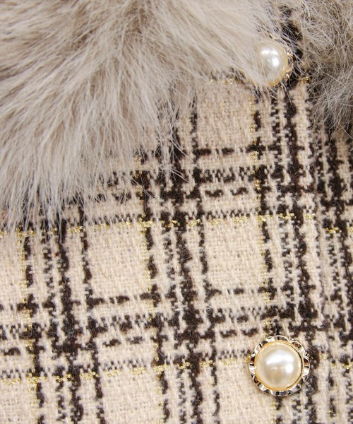 セール】ファー付きツイードジャケット(セット可)[大人 フェミニン