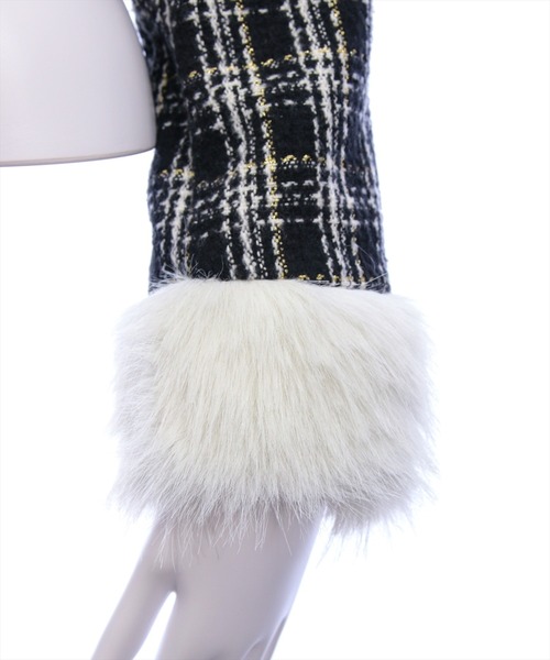 セール】ファー付きツイードジャケット(セット可)[大人 フェミニン