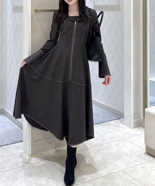 セーラーディティールフレアワンピース 秋服 冬服（ワンピース