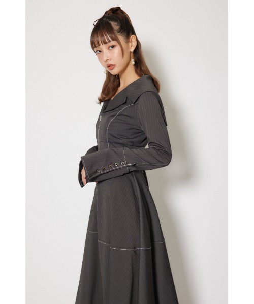 rienda 新作 セーラーディティールフレアワンピース 秋服 冬服 セール】セーラーディティールフレアワンピース 秋服 冬服（ワンピース