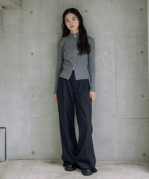 セール】double zip knit/ダブルジップニット（ニット/セーター