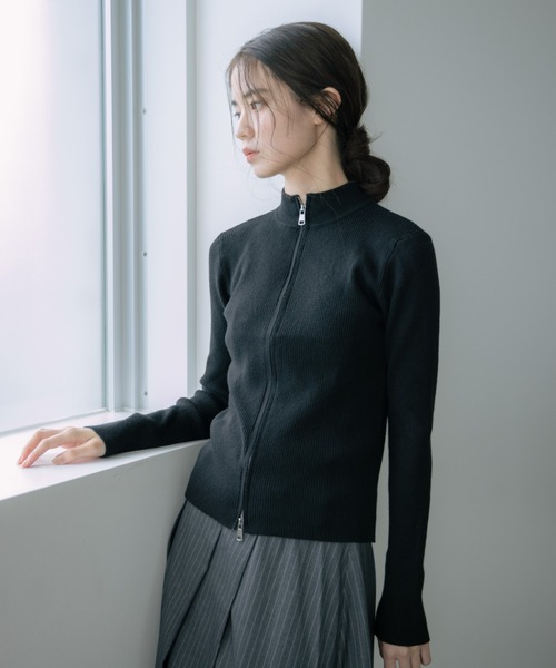 haek（ハク）の「double zip knit/ダブルジップニット（ニット/セーター・レディース・グレー/ブラック/ネイビー・FREE）」の10枚目の写真