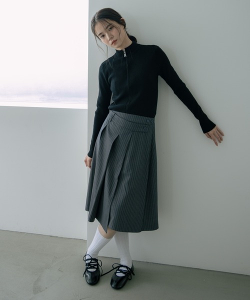 haek（ハク）の「double zip knit/ダブルジップニット（ニット/セーター・レディース・グレー/ブラック/ネイビー・FREE）」の12枚目の写真