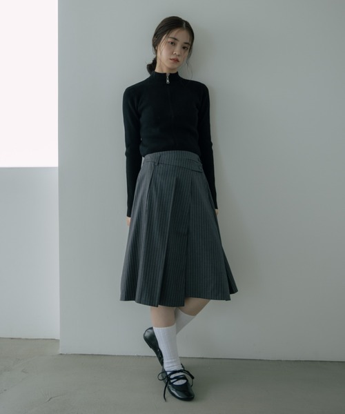 haek（ハク）の「double zip knit/ダブルジップニット（ニット/セーター・レディース・グレー/ブラック/ネイビー・FREE）」の14枚目の写真