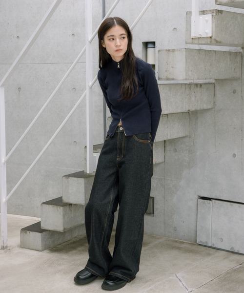 haek（ハク）の「double zip knit/ダブルジップニット（ニット/セーター・レディース・グレー/ブラック/ネイビー・FREE）」の18枚目の写真