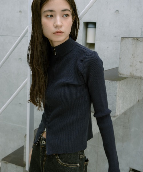 セール】double zip knit/ダブルジップニット（ニット/セーター