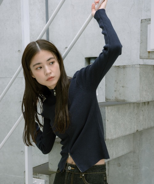 セール】double zip knit/ダブルジップニット（ニット/セーター