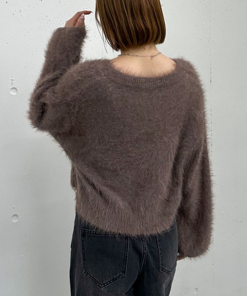 archives(アルシーヴ)の「メランジフェザーニットカーディガン(カーディガン/ボレロ・レディース・アイボリー/グレー/ブラウン/ワインレッド・MEDIUM)」の21枚目の写真