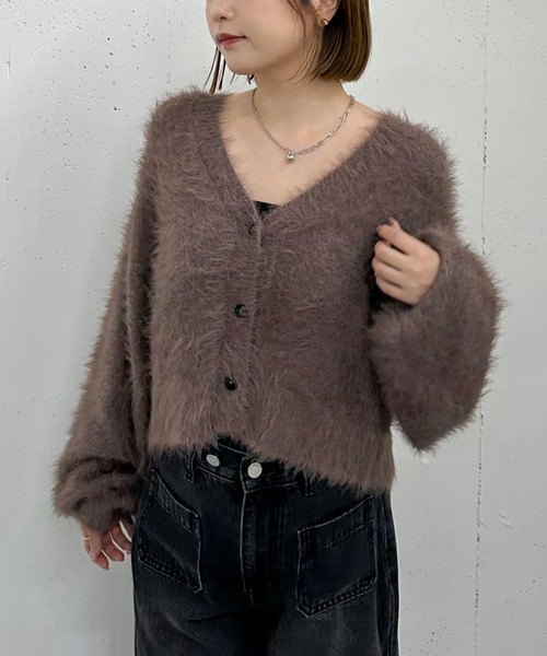 archives(アルシーヴ)の「メランジフェザーニットカーディガン(カーディガン/ボレロ・レディース・アイボリー/グレー/ブラウン/ワインレッド・MEDIUM)」の19枚目の写真