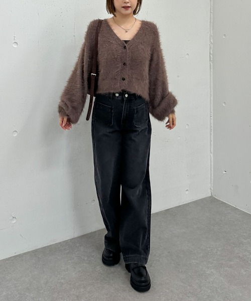 archives(アルシーヴ)の「メランジフェザーニットカーディガン(カーディガン/ボレロ・レディース・アイボリー/グレー/ブラウン/ワインレッド・MEDIUM)」の22枚目の写真