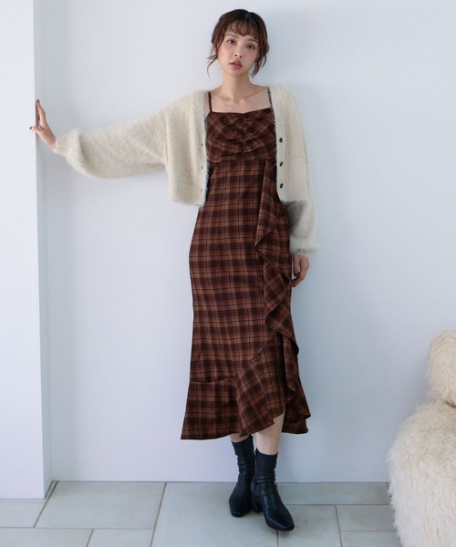 archives(アルシーヴ)の「メランジフェザーニットカーディガン(カーディガン/ボレロ・レディース・アイボリー/グレー/ブラウン/ワインレッド・MEDIUM)」の11枚目の写真