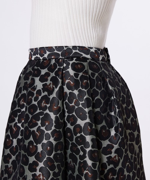 美品　 SOVレオパード　ヒョウ柄　ボリュームスカート36 Sov. / ヒョウ柄シフォンロングスカート(SALE) BOTTOMS Night STORE