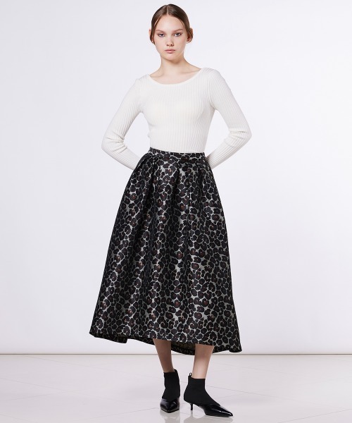 セール】ヒョウ柄ジャガードスカート（スカート）｜Sov.（ソブ）の