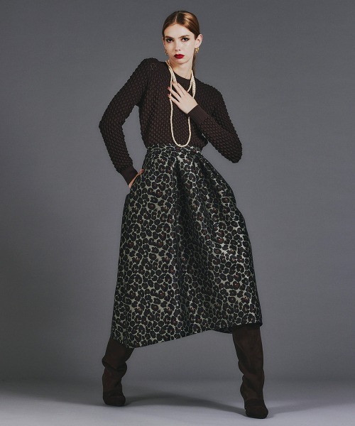 セール】ヒョウ柄ジャガードスカート（スカート）｜Sov.（ソブ）の