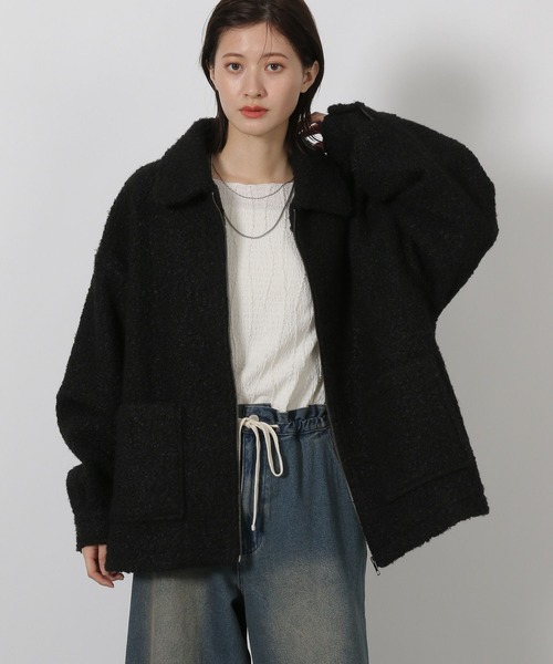 LAKOLE（ラコレ）の「ブークレZIPブルゾン / 496604（ブルゾン・レディース・チェック/ブラック/グレー・FREE）」の2枚目の写真