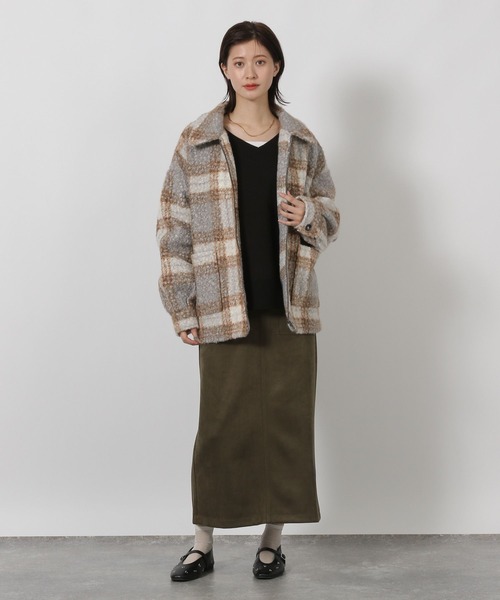 LAKOLE（ラコレ）の「ブークレZIPブルゾン / 496604（ブルゾン・レディース・チェック/ブラック/グレー・FREE）」の13枚目の写真