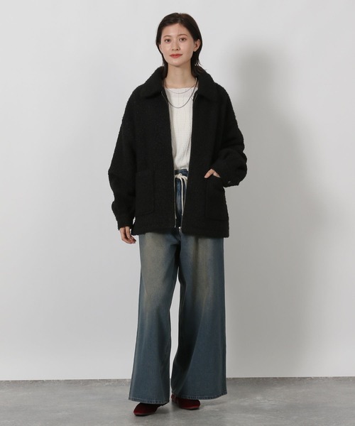 LAKOLE（ラコレ）の「ブークレZIPブルゾン / 496604（ブルゾン・レディース・チェック/ブラック/グレー・FREE）」の4枚目の写真