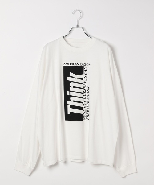 AMERICAN RAG CIE(アメリカンラグシー)の「【AMERICAN RAG CIE】Think LST(ユニセックス)(Tシャツ/カットソー・メンズ・ホワイト/ブラック・MEDIUM/LARGE)」の3枚目の写真