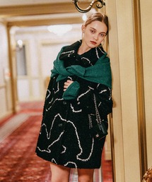 mysty woman | 線描きモノトーンコート 588895(ステンカラーコート)