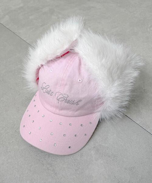 WEGO(ウィゴー)の「WEGO/ラインストーンドッグイヤーキャップ(キャップ・レディース・ライトピンク/ブラック/その他1・FREE)」の4枚目の写真