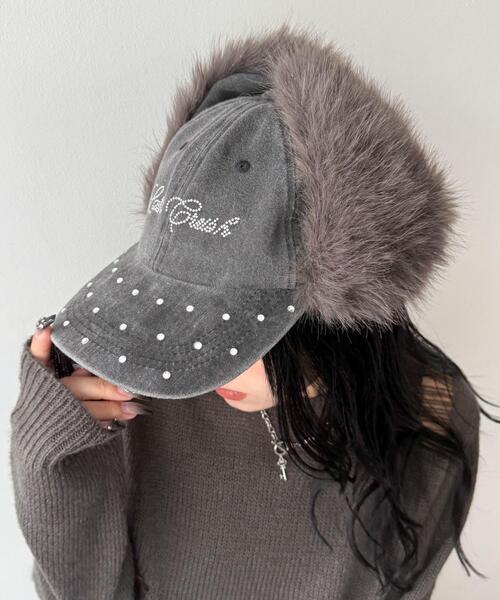 WEGO(ウィゴー)の「WEGO/ラインストーンドッグイヤーキャップ(キャップ・レディース・ライトピンク/ブラック/その他1・FREE)」の5枚目の写真