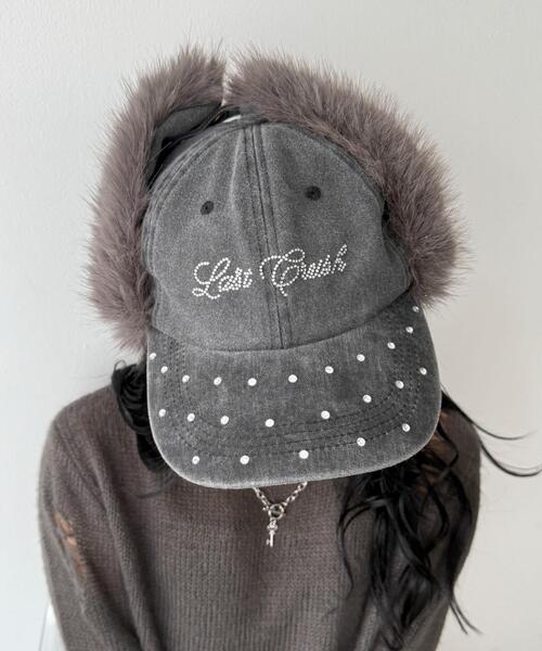 WEGO(ウィゴー)の「WEGO/ラインストーンドッグイヤーキャップ(キャップ・レディース・ライトピンク/ブラック/その他1・FREE)」の6枚目の写真