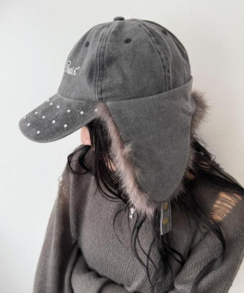 WEGO(ウィゴー)の「WEGO/ラインストーンドッグイヤーキャップ(キャップ・レディース・ライトピンク/ブラック/その他1・FREE)」の7枚目の写真