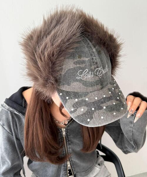 WEGO(ウィゴー)の「WEGO/ラインストーンドッグイヤーキャップ(キャップ・レディース・ライトピンク/ブラック/その他1・FREE)」の9枚目の写真