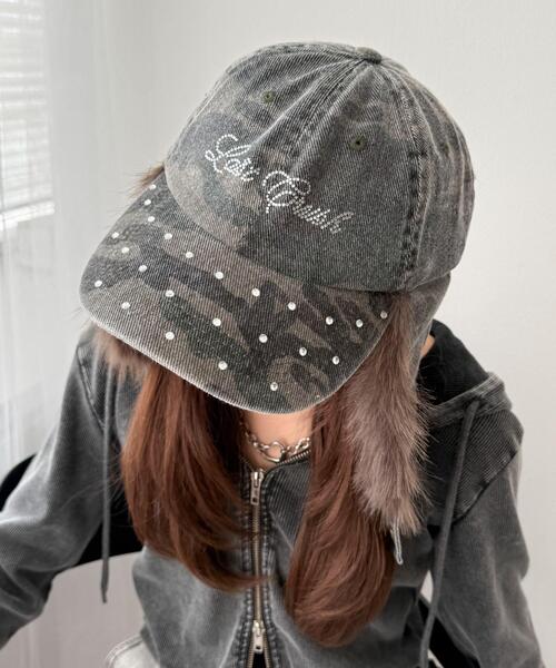 WEGO(ウィゴー)の「WEGO/ラインストーンドッグイヤーキャップ(キャップ・レディース・ライトピンク/ブラック/その他1・FREE)」の12枚目の写真