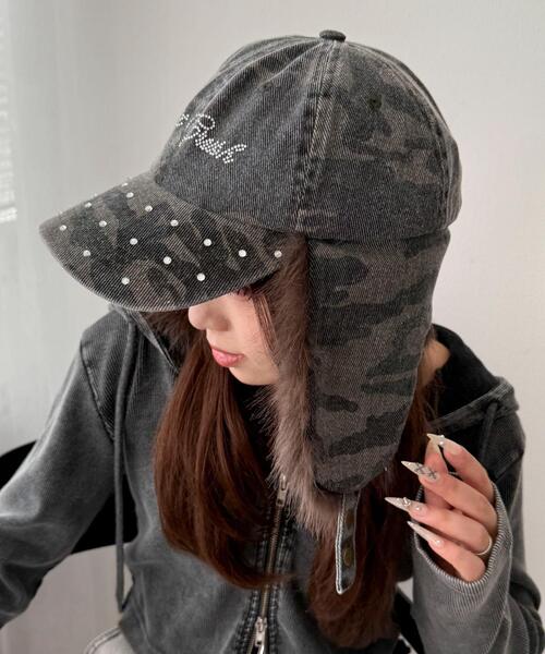 WEGO(ウィゴー)の「WEGO/ラインストーンドッグイヤーキャップ(キャップ・レディース・ライトピンク/ブラック/その他1・FREE)」の13枚目の写真