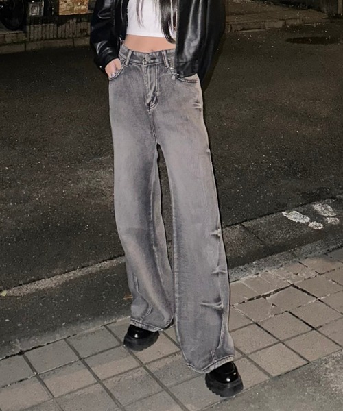 Flugge(フラッジー)の「ウォッシュバギーデニム(デニムパンツ・レディース・ブルー/ブラック・SMALL/MEDIUM)」の16枚目の写真