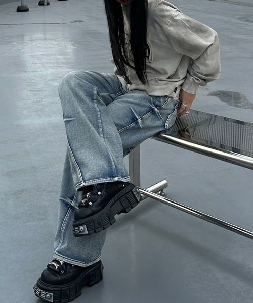 セール】ウォッシュバギーデニム（デニムパンツ）｜Flugge（フラッジー