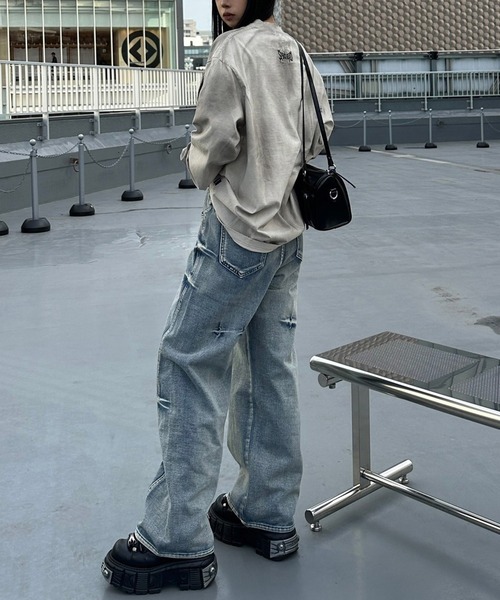 Flugge(フラッジー)の「ウォッシュバギーデニム(デニムパンツ・レディース・ブルー/ブラック・SMALL/MEDIUM)」の9枚目の写真