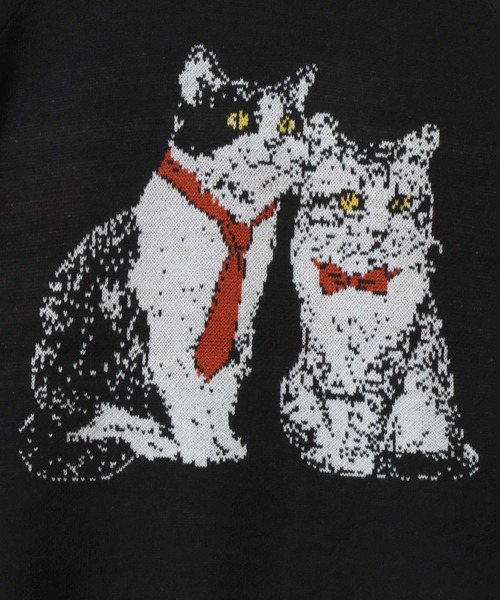 SITRY（シトリー）の「Animal Pattern Double Jacquard Knit Pullover/アニマル柄 オーバーサイズ ダブルジャガード ニット セーター（ニット/セーター・メンズ・アッシュ/アイボリー/ブラック/ブラウン/ネイビー・M/L/LL）」の9枚目の写真