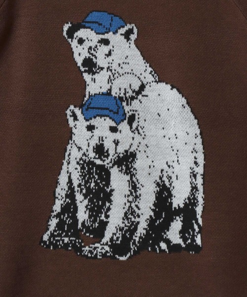 SITRY（シトリー）の「Animal Pattern Double Jacquard Knit Pullover/アニマル柄 オーバーサイズ ダブルジャガード ニット セーター（ニット/セーター・メンズ・アッシュ/アイボリー/ブラック/ブラウン/ネイビー・M/L/LL）」の13枚目の写真