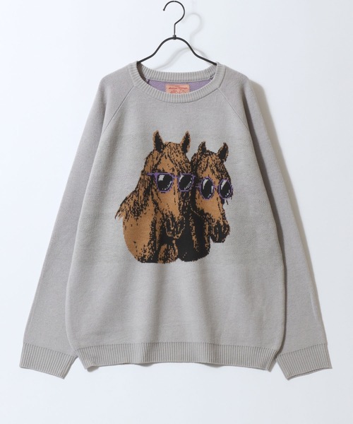SITRY（シトリー）の「Animal Pattern Double Jacquard Knit Pullover/アニマル柄 オーバーサイズ ダブルジャガード ニット セーター（ニット/セーター・メンズ・アッシュ/アイボリー/ブラック/ブラウン/ネイビー・M/L/LL）」の10枚目の写真