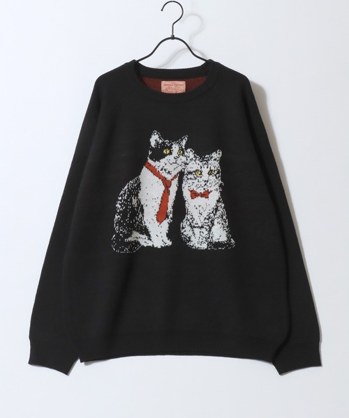 セール】Animal Pattern Double Jacquard Knit Pullover/アニマル柄