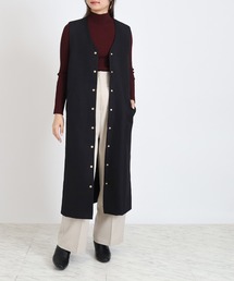 TRUDEA | Vネックロングジレ(その他アウター)