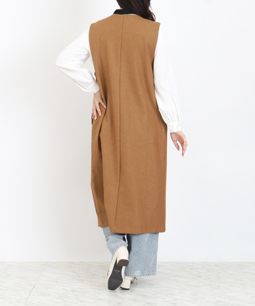 TRUDEA（トルディア）の「Vネックロングジレ（その他アウター・レディース・チャコールグレー/ブラック/キャメル・MEDIUM）」の12枚目の写真