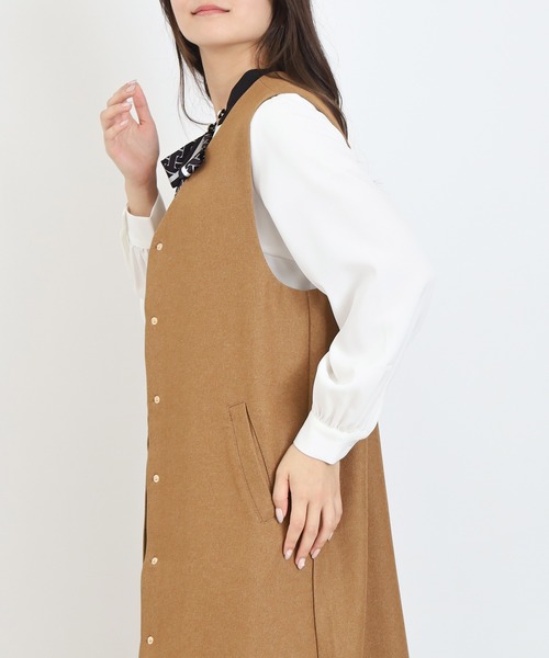 TRUDEA（トルディア）の「Vネックロングジレ（その他アウター・レディース・チャコールグレー/ブラック/キャメル・MEDIUM）」の15枚目の写真